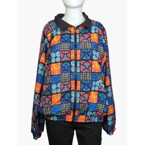 Vintage Pebble Beach Reversible Jacket Coat Black Multicolor Womens Medium